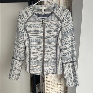 H&M White and Gray Patterned Blazer